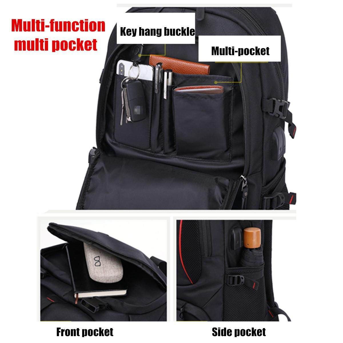 Men Outdoor Hiking Backpack Sports Travel USB Port Camping Daypack Waterproof