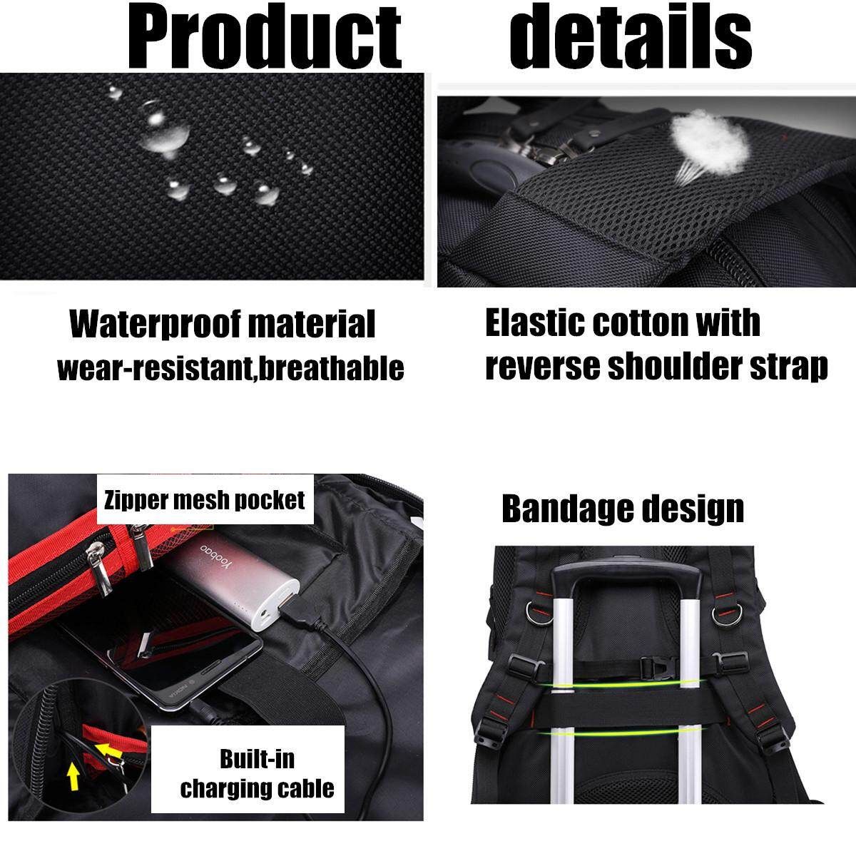 Men Outdoor Hiking Backpack Sports Travel USB Port Camping Daypack Waterproof