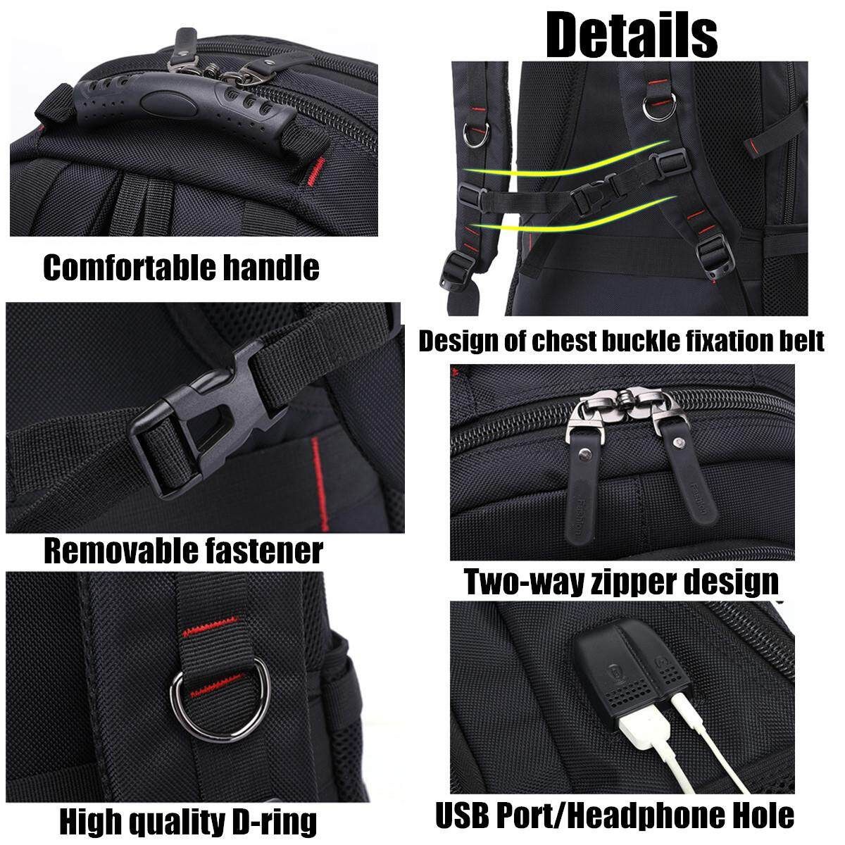 Men Outdoor Hiking Backpack Sports Travel USB Port Camping Daypack Waterproof