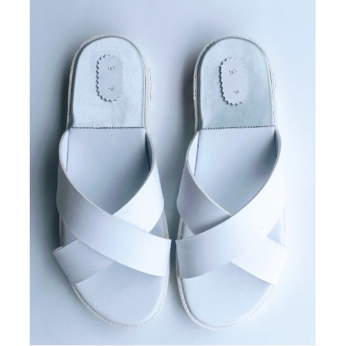 Men's En Cross Slippers - Silver/ White