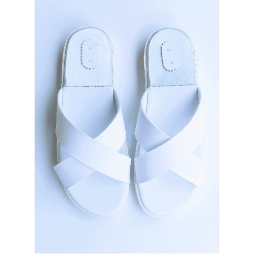 Men's En Cross Slippers - Silver/ White