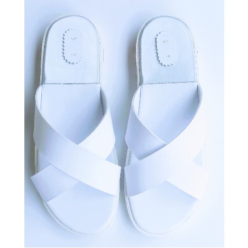 Men's En Cross Slippers - Silver/ White