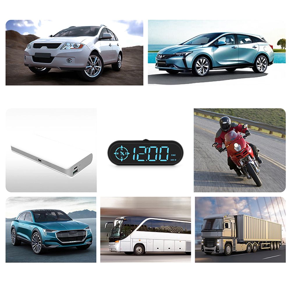 Car HUD Headup Display LED Digital GPS Speedometer Support