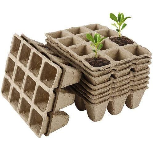 Seedling Tray Tray 10 Square Peat Pots 1 Seedling
