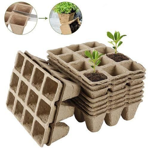 Seedling Tray Tray 10 Square Peat Pots 1 Seedling