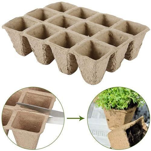 Seedling Tray Tray 10 Square Peat Pots 1 Seedling
