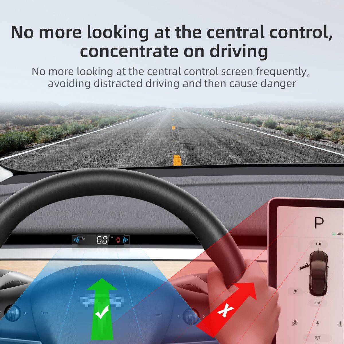 Heads-Up Display Digital Speedometer Display Vehicle Speed,