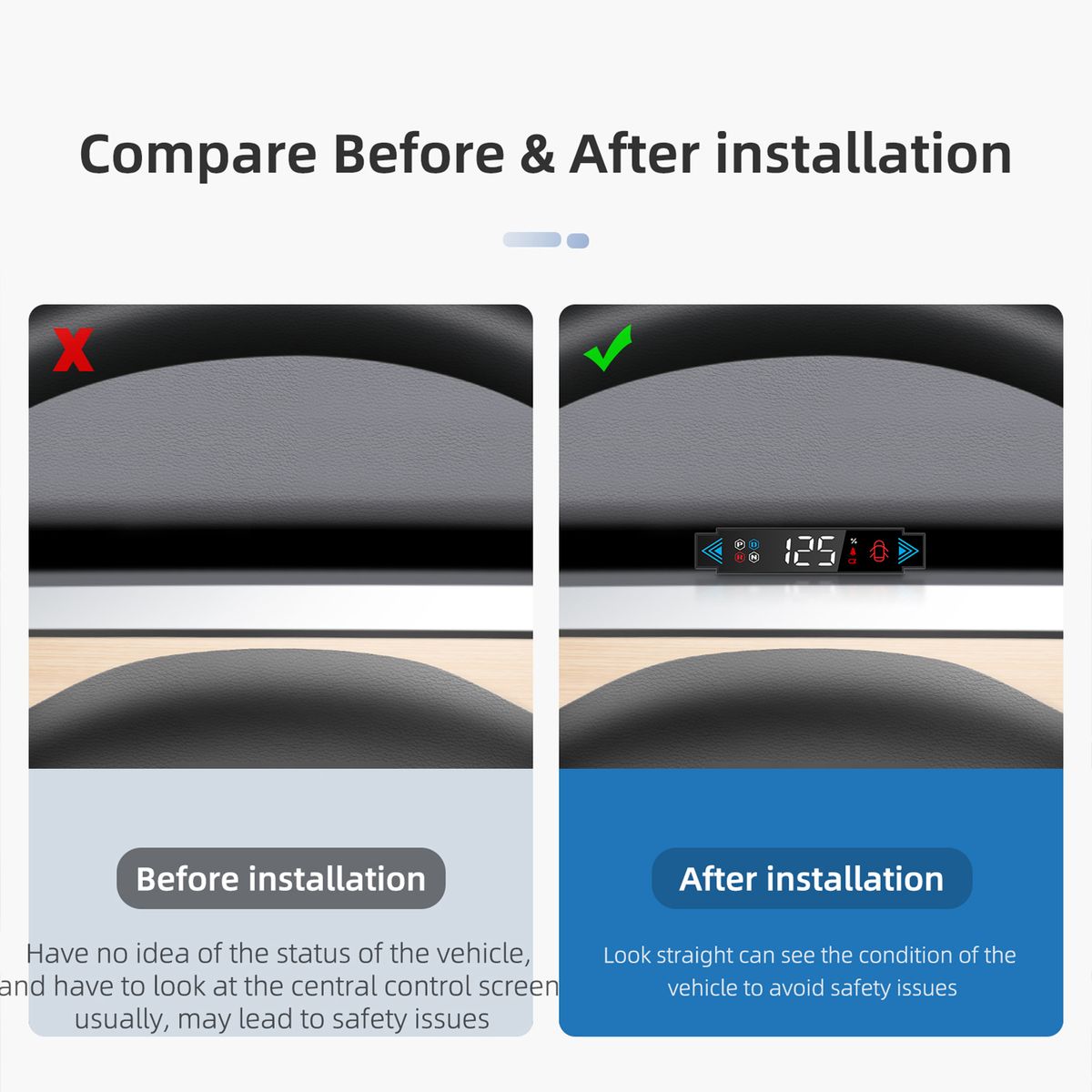 Heads-Up Display Digital Speedometer Display Vehicle Speed,
