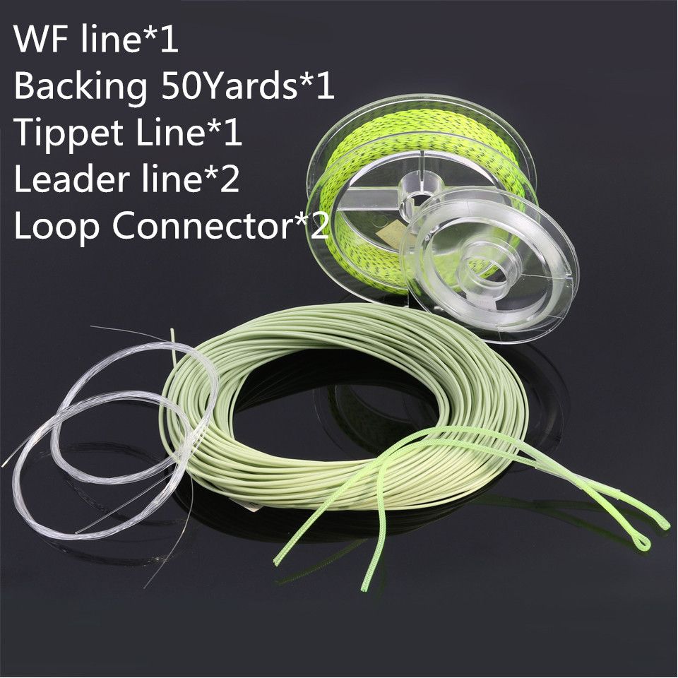 2wt/3wt/4wt/5wt/6wt/7wt/8wt Fly Fishing Line Combo 100FT (Main Line,Backing,Leader,Loop,Tippet) Fly Line Combo
