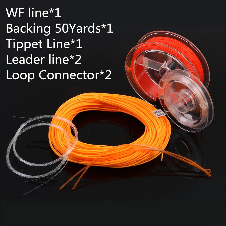 2wt/3wt/4wt/5wt/6wt/7wt/8wt Fly Fishing Line Combo 100FT (Main Line,Backing,Leader,Loop,Tippet) Fly Line Combo