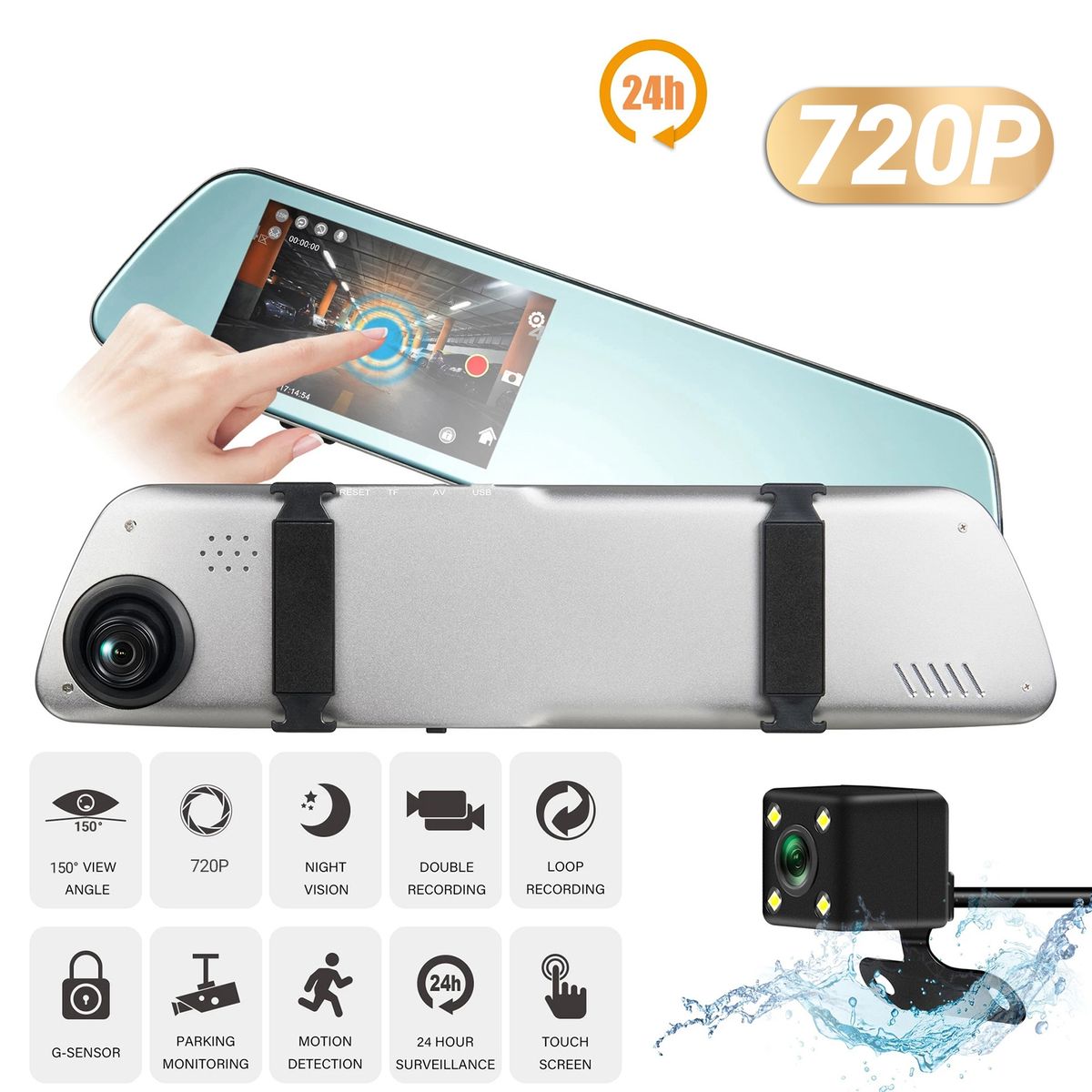 Dash Camera Front 1080P Clear Image Driving Recorder Silver