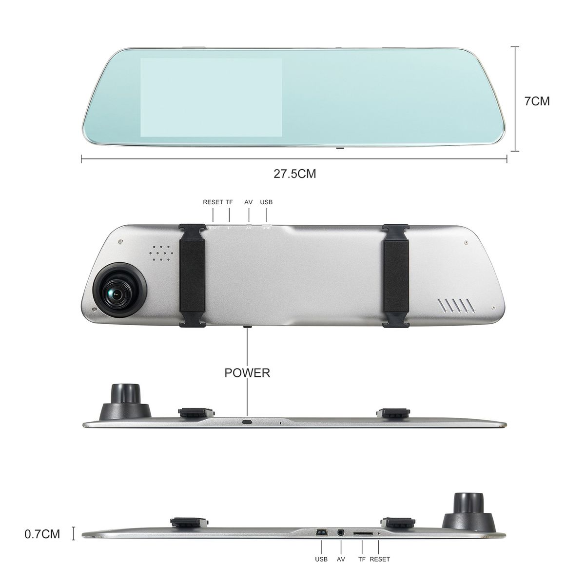 Dash Camera Front 1080P Clear Image Driving Recorder Silver