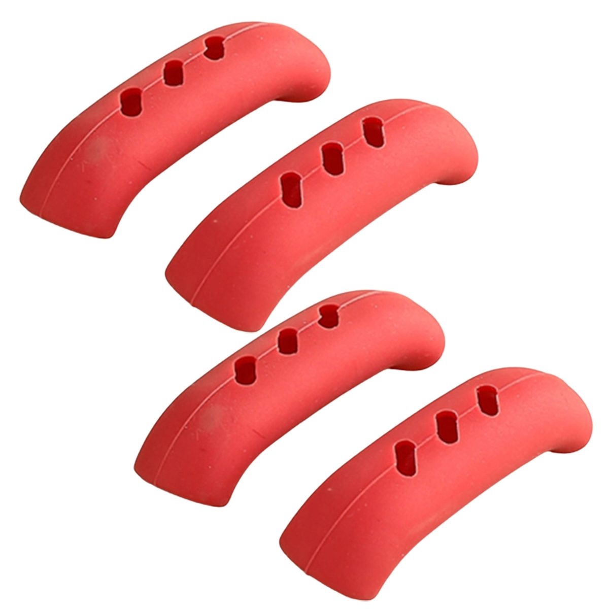 4PcsSet Pot Handle Cover Heat Radiations Pot Ear Clip Red