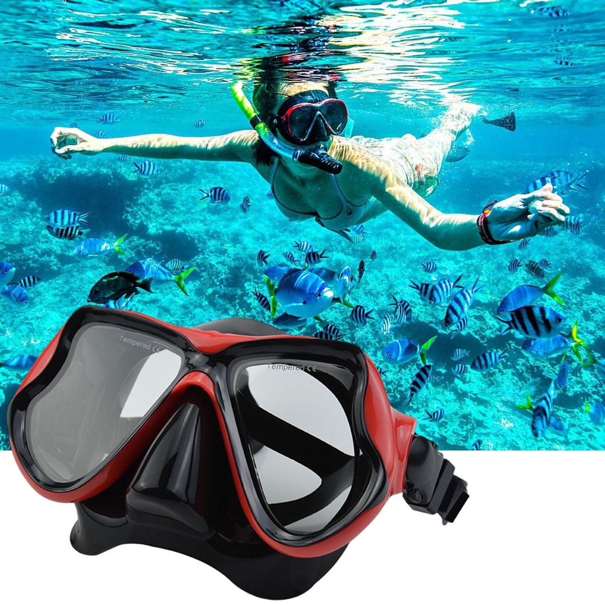 Swimming Glasses Swim Eyewear Men Women Underwater Swimming Glasses Red