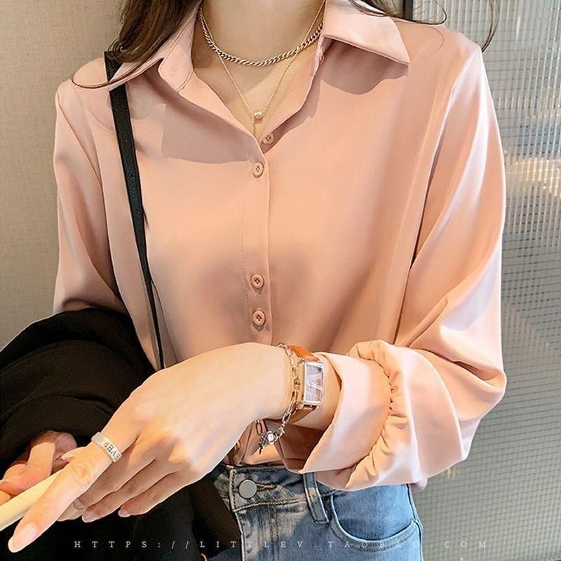 2023 Spring and Autumn New Encrypted Chiffon Shirt Women's Fashion Loose and Slimming Design Versatile Bandage Dress Bottoming Shirt