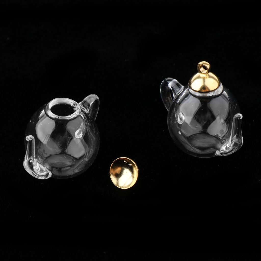 1X Transparent Teapot GlBottle With Cap  Oil-1pc