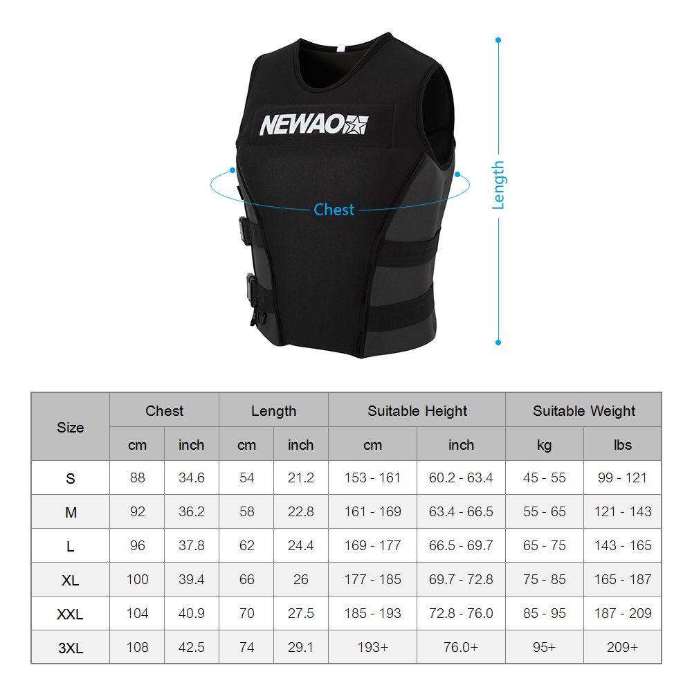 Adults Life Jacket Neoprene Safety Life Vest For Water Ski