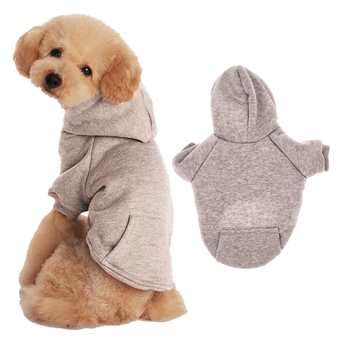 Small Dog Hoodie with Legs Cozy Paws Pet Hoodie Stylish for Dogs Grey
