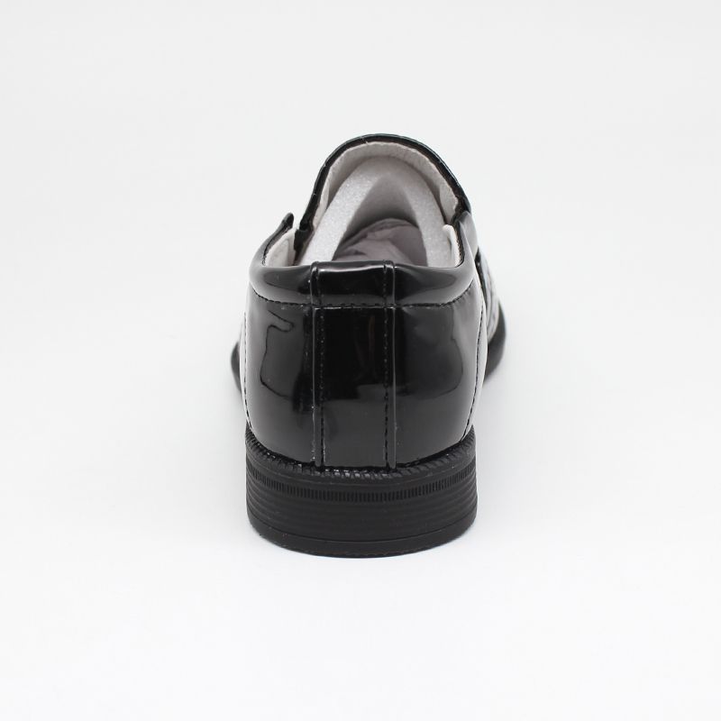 Boys Embossed Dress Shoes Loafers-Black