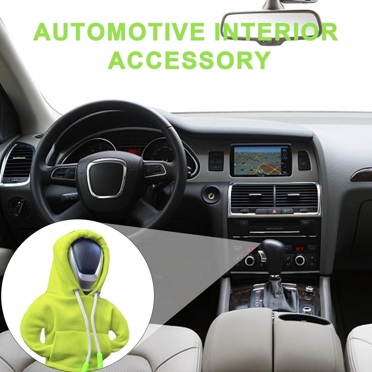 Gear Shift Hoodie Cover Cozyshift Soft Car Gear Shift Cover Green