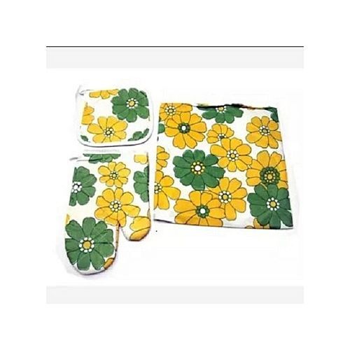 Kitchen Apron + Mitt + Pot Holder-