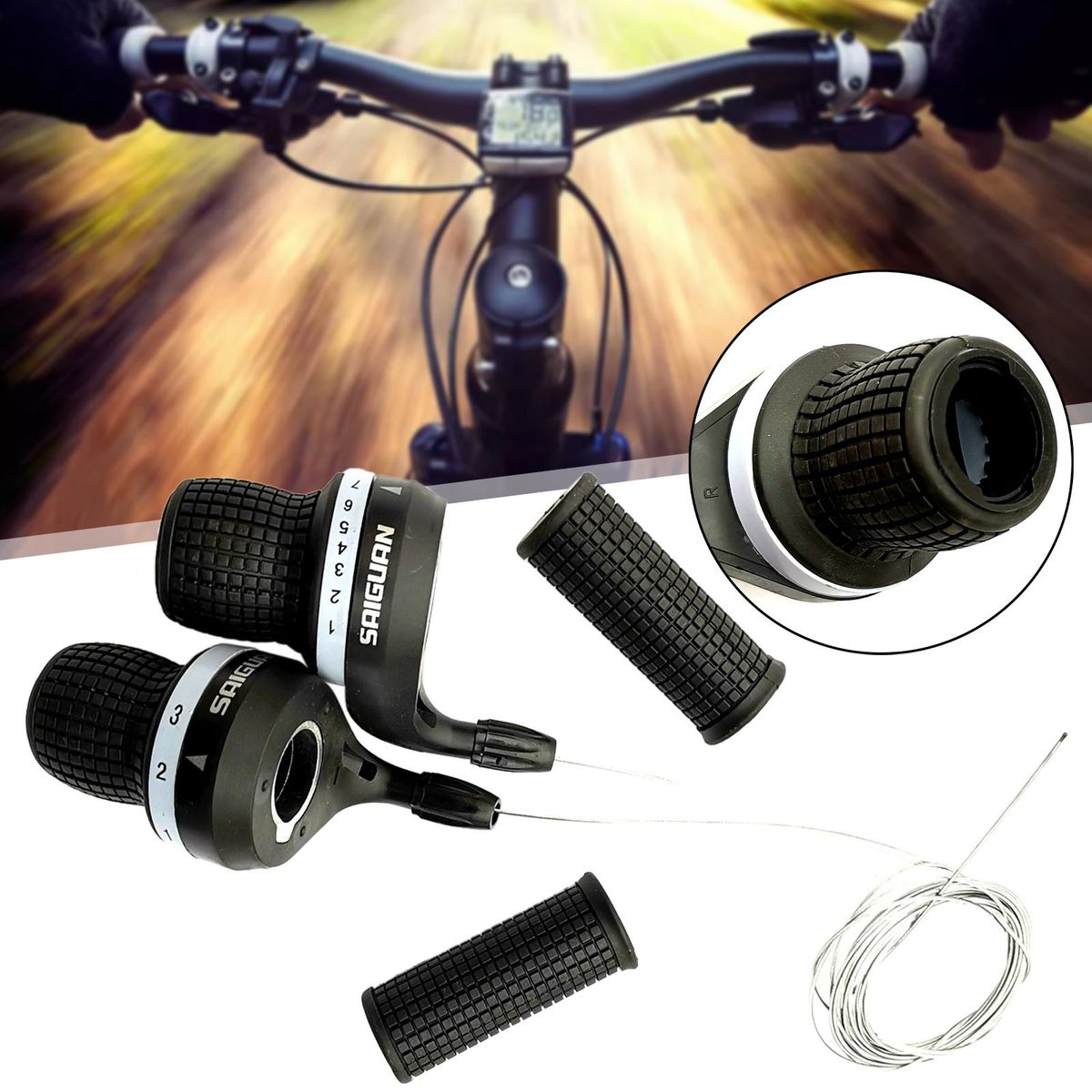 21S Twist Grip Gear Shifters Trip 3X7 Speed Twist Shifter