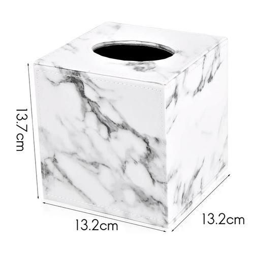 Marble Square Square Tissue Box PU Leather Roll Paper Holder Toilet Paper Box Napkin Paper Box Cover Locker Towel Box