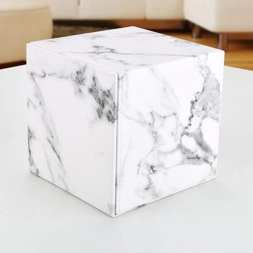 Marble Square Square Tissue Box PU Leather Roll Paper Holder Toilet Paper Box Napkin Paper Box Cover Locker Towel Box