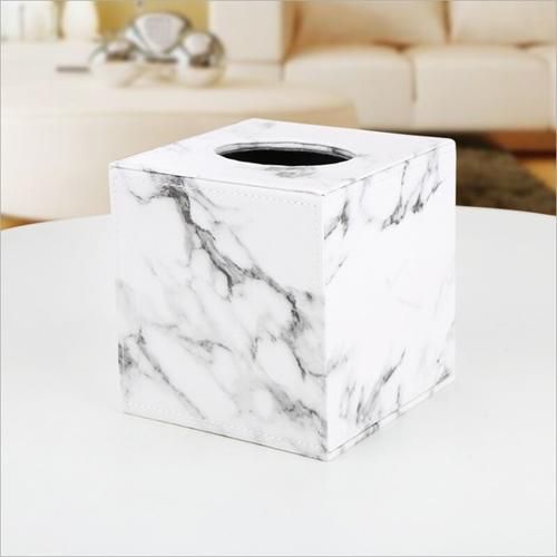Marble Square Square Tissue Box PU Leather Roll Paper Holder Toilet Paper Box Napkin Paper Box Cover Locker Towel Box