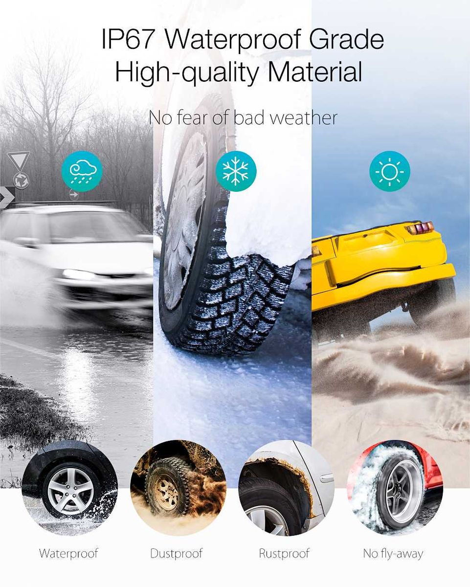 Imars 5v Car Solar Wireless Tpms Tyre Tire Pressure Monitor