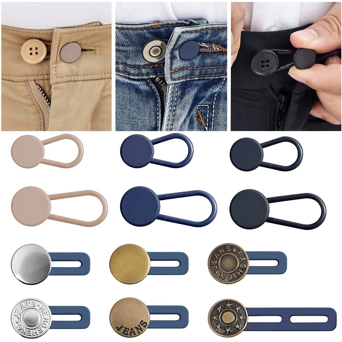12PcsSet Pants Waist Extender Multifunction Pants Waist Extender