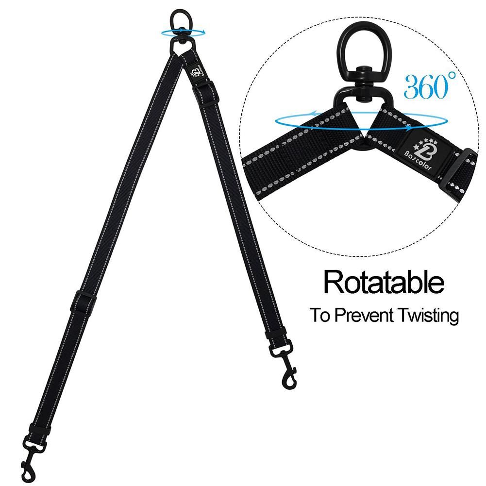 Double Leash Coupler for Large Dogs Adjustable Heavy Duty