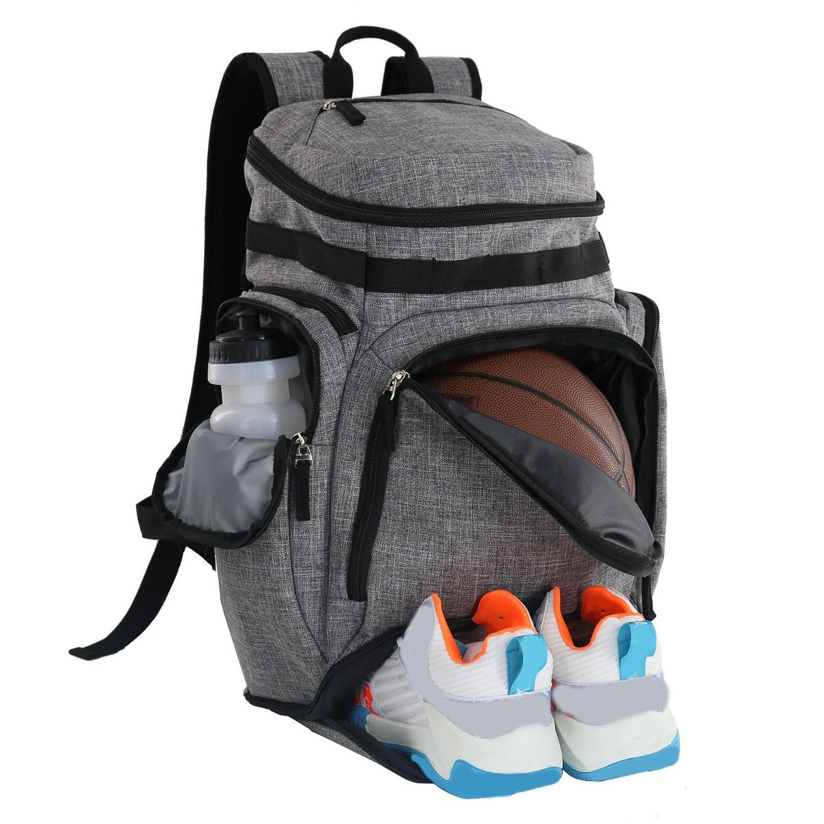 Basketball Backpack Bag  Antirip Fabrics Multi Purpose Grey