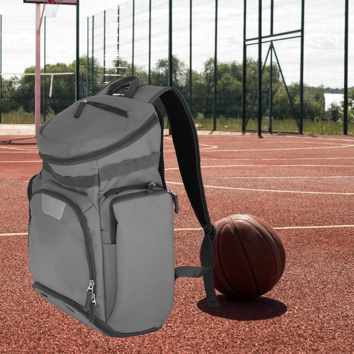 Basketball Backpack Bag  Antirip Fabrics Multi Purpose Grey
