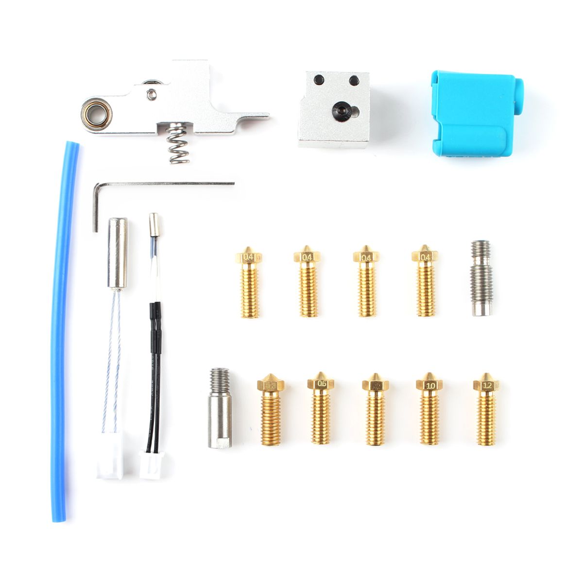 3D Printer Extruder Nozzle Kit Heater Block Throat Tube PTFE