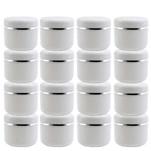 30Pcs/Pack 20g 30g 50g Cream Jar White Plastic Makeup Container Sample Cosmetics Box Empty Makeup Jar Pot Refillable Bottles(#100g)