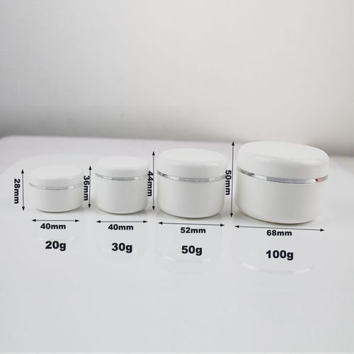 30Pcs/Pack 20g 30g 50g Cream Jar White Plastic Makeup Container Sample Cosmetics Box Empty Makeup Jar Pot Refillable Bottles(#100g)