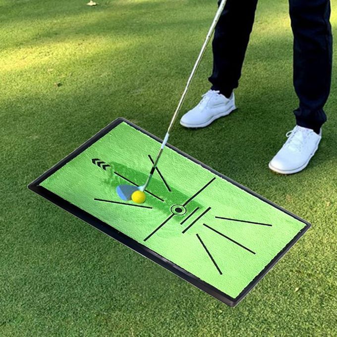 Golf Practice Mat Swing Training Pad Chipping For Indoor Full Track