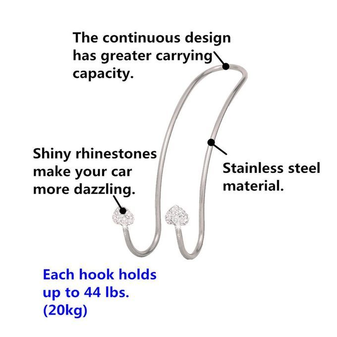 Ar Seat Ba K Drill Hook Stainless Steel Pea H Heart Generi   Ar Headrest Hook Hidden  Ar Seat Hook Rugged Frame-white-2p S