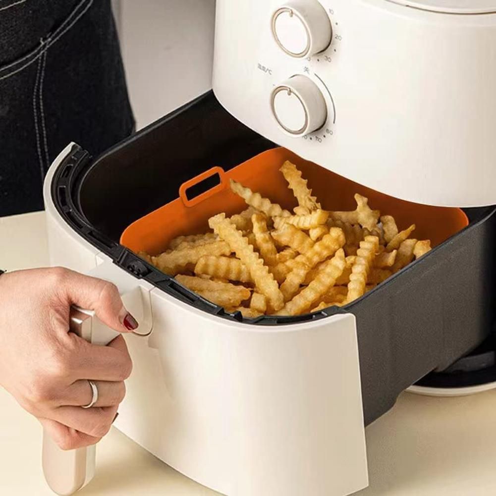 2Pcs Silicone Pot82 inch Square Non-Stick Silicone Liners Compatible BlueOrange
