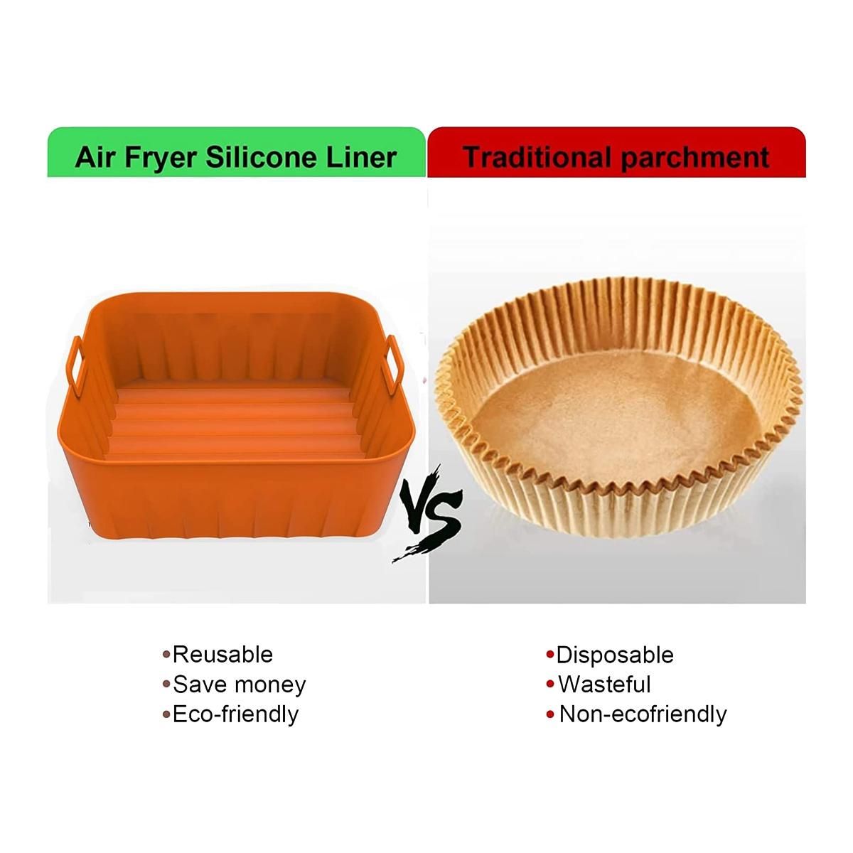 2Pcs Silicone Pot82 inch Square Non-Stick Silicone Liners Compatible BlueOrange