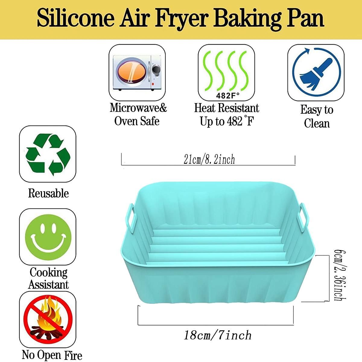 2Pcs Silicone Pot82 inch Square Non-Stick Silicone Liners Compatible BlueOrange