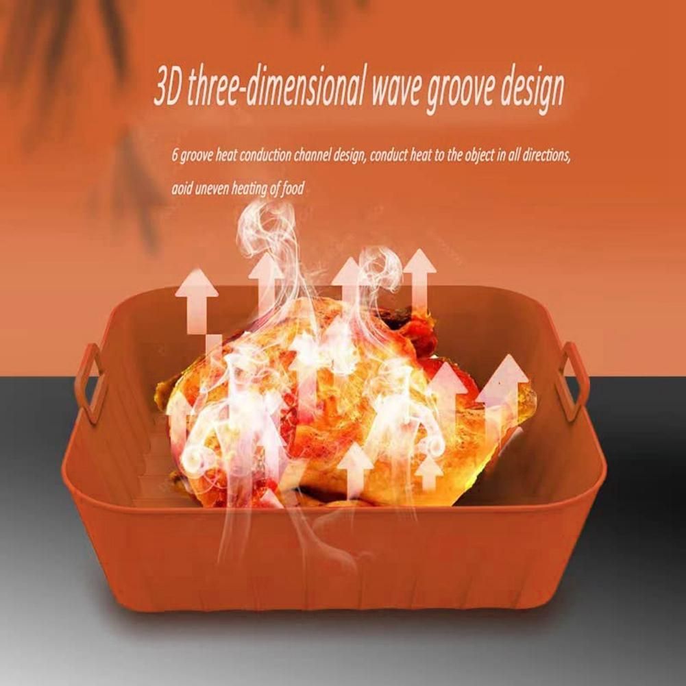 2Pcs Silicone Pot82 inch Square Non-Stick Silicone Liners Compatible BlueOrange