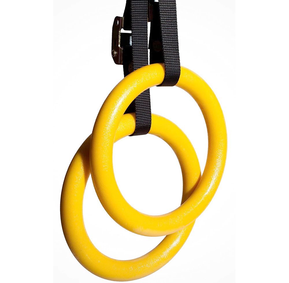 ABS Gymnastic Rings With Adjustable Straps-Yellow