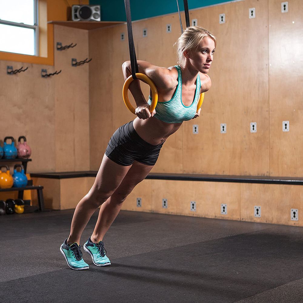 ABS Gymnastic Rings With Adjustable Straps-Yellow