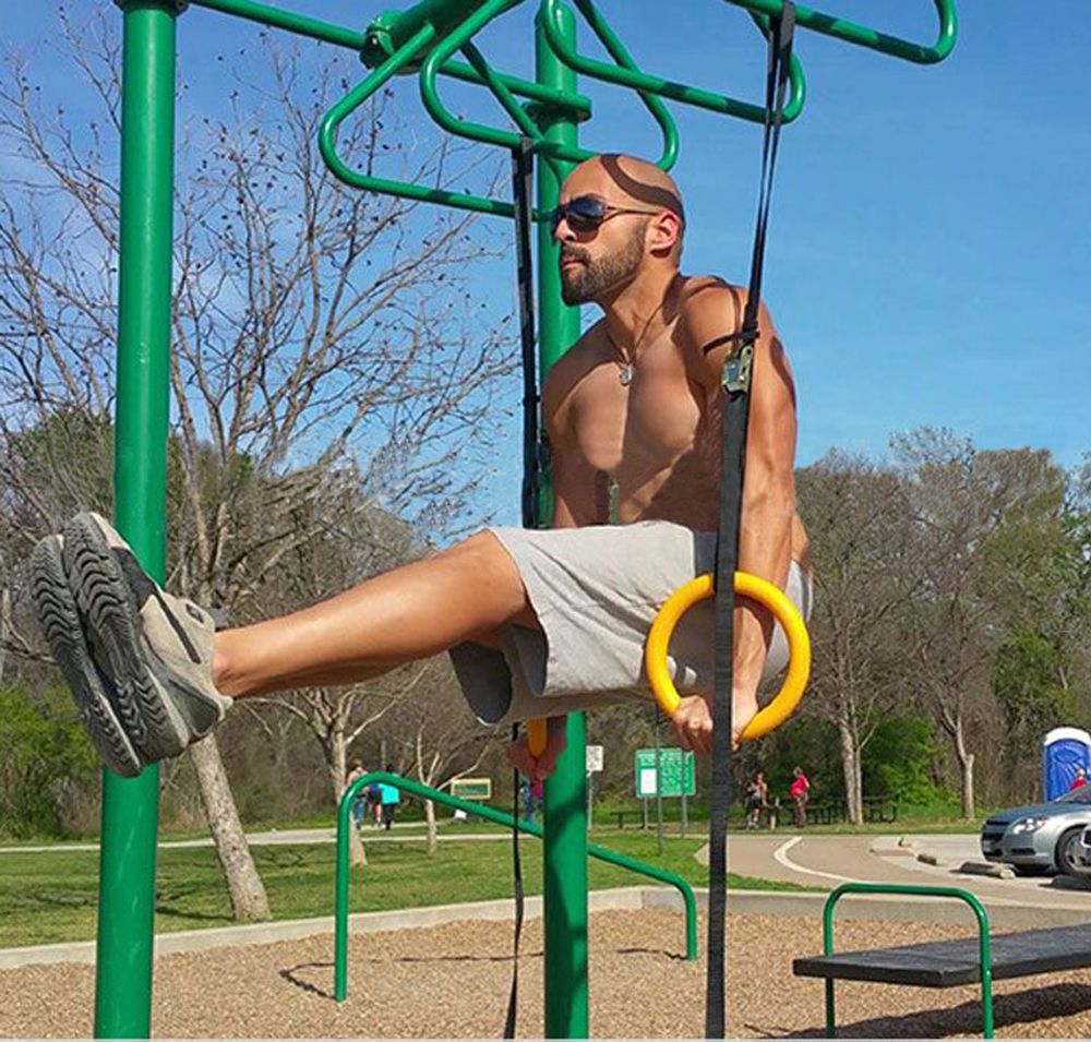 ABS Gymnastic Rings With Adjustable Straps-Yellow