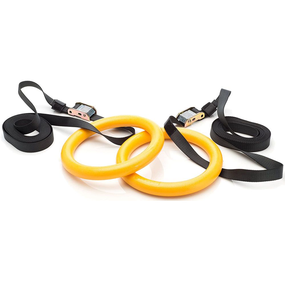 ABS Gymnastic Rings With Adjustable Straps-Yellow
