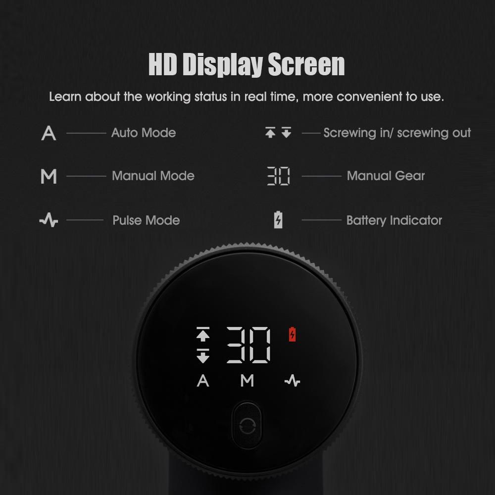 Xiaomi MIJIA Cordless Electric Drill Kit Electric Screwdriver/Drill 2 in 1 Design w/3 Modes/30 Intensities/32pcs Bits/2000mAh Lithium Battery/HD Display Screen