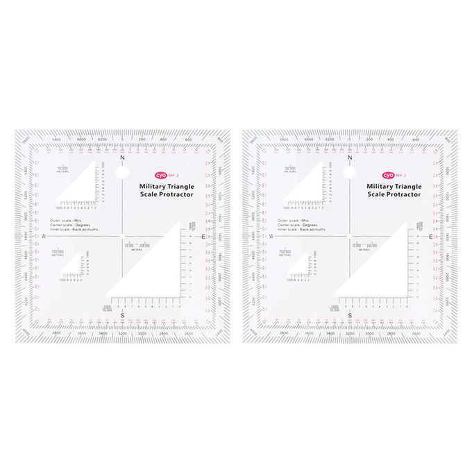 2x Kids Playing Triangle Scale Protractor Graphic Drafting Ruler