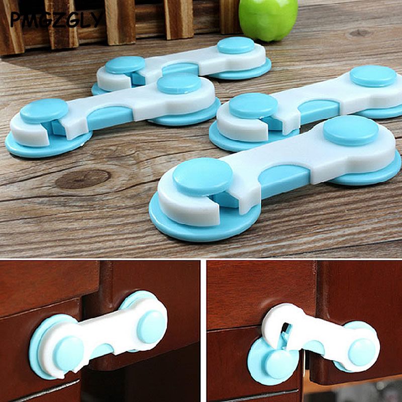 Safety Cabinet Locks 4 Pcs Children Drawer Cupboard Refrigerator Door Desk Plastic Protection